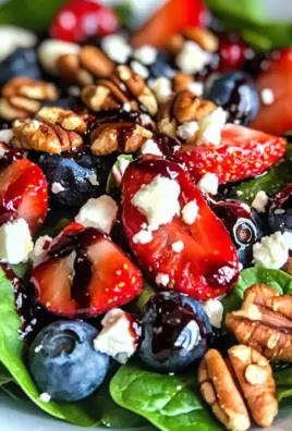 Easy Berry Spinach Salad with Pecans and Balsamic Glaze