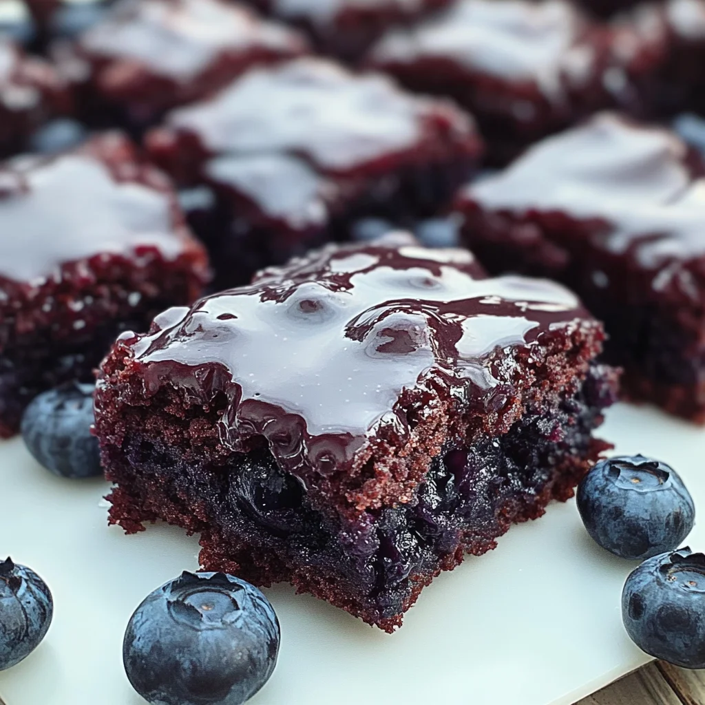 Glazed Blueberry Brownies