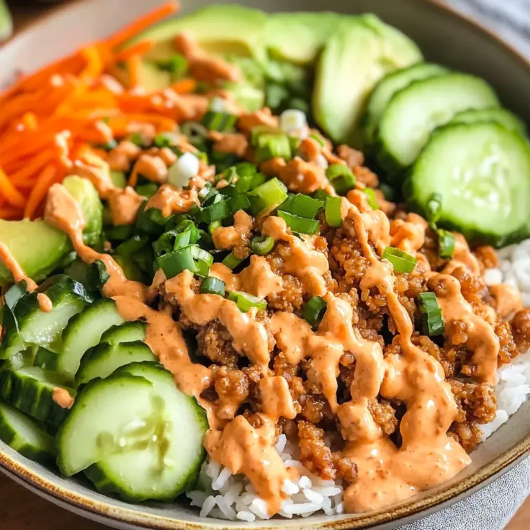 Ground Turkey Rice Bowls with Bang Bang Sauce