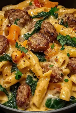 One Pot Creamy Cajun Beef Sausage Pasta (30-Minutes)