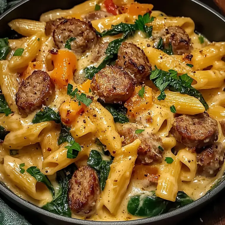 One Pot Creamy Cajun Beef Sausage Pasta (30-Minutes)