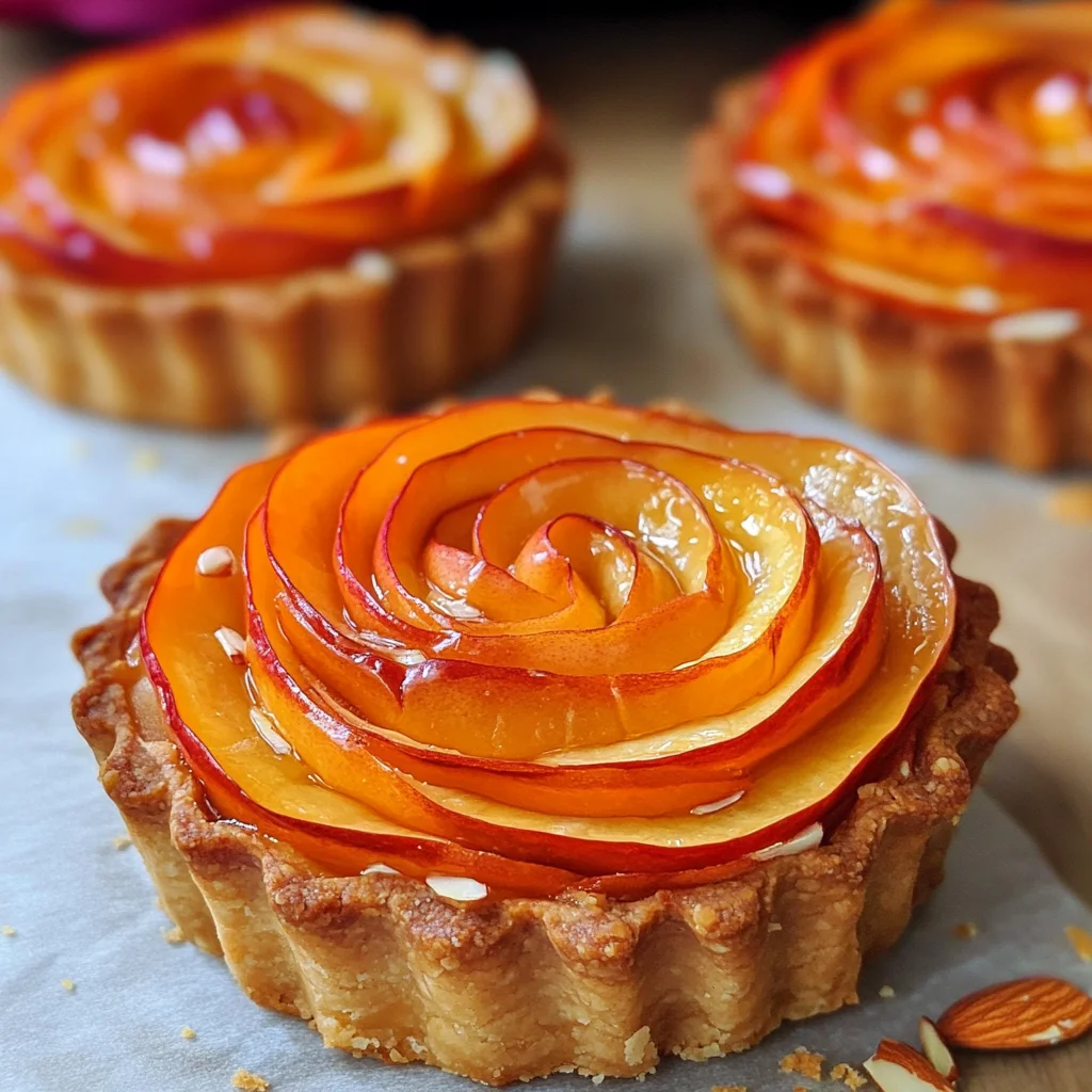 Persimmon Almond Rosette Tarts