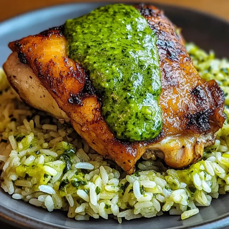 Peruvian Chicken And Rice with Green Sauce