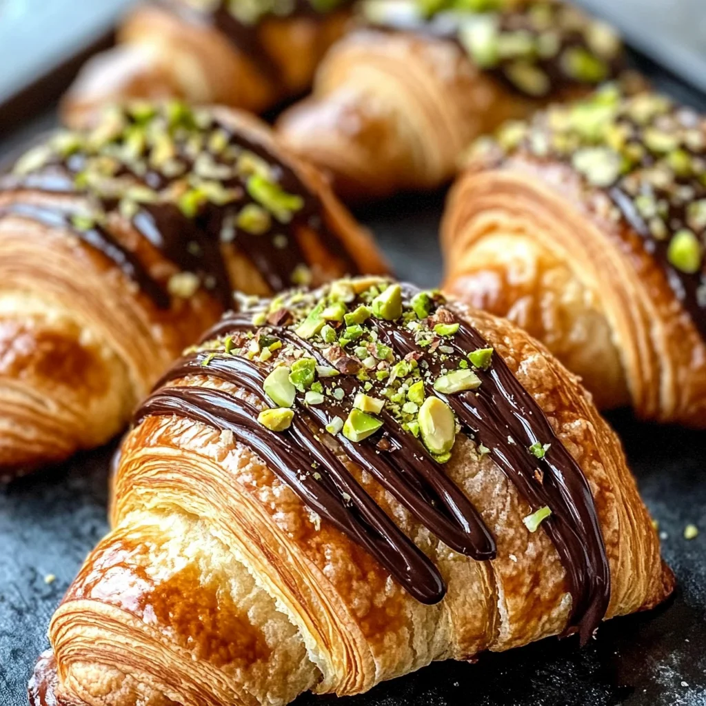 Pistachio Chocolate Croissants - Nutty & Decadent