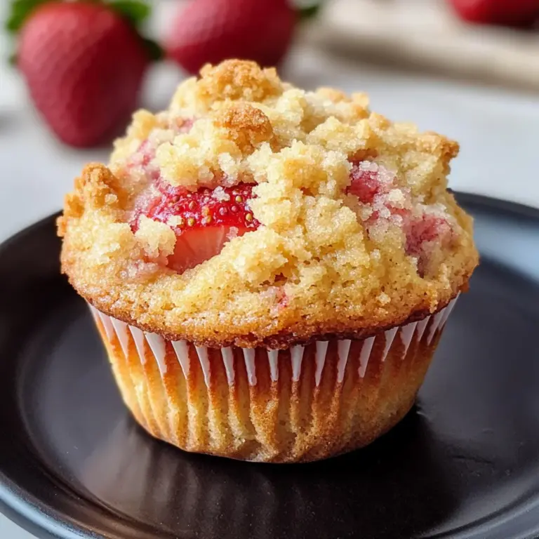 Quick Strawberry Muffins with Crumble Topping