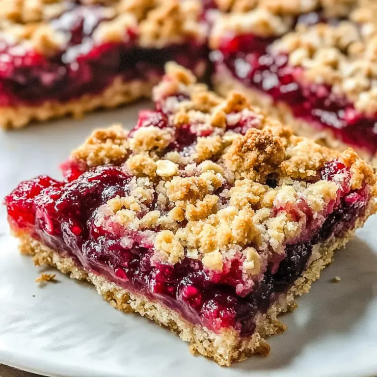 Raspberry Bars with Oatmeal Crumble Topping
