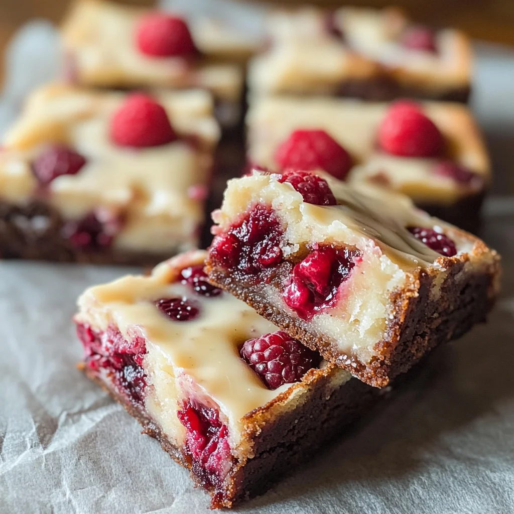 Raspberry White Chocolate Brownies (Blondies)