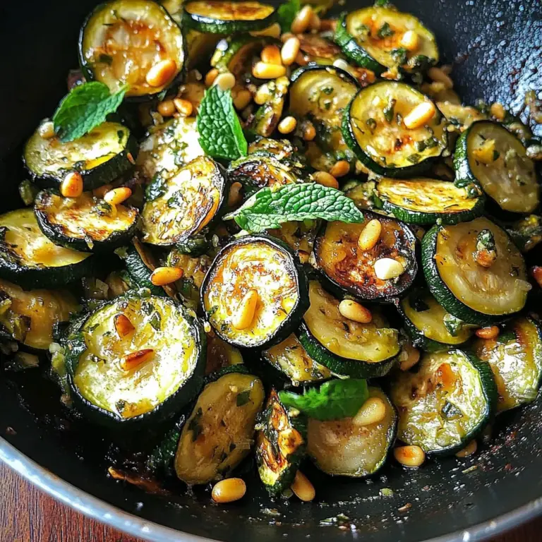 Sautéed Zucchini with Mint, Basil & Pine Nuts