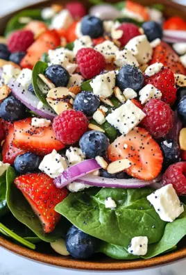 Spinach Berry Salad with Sweet Poppy Seed Dressing