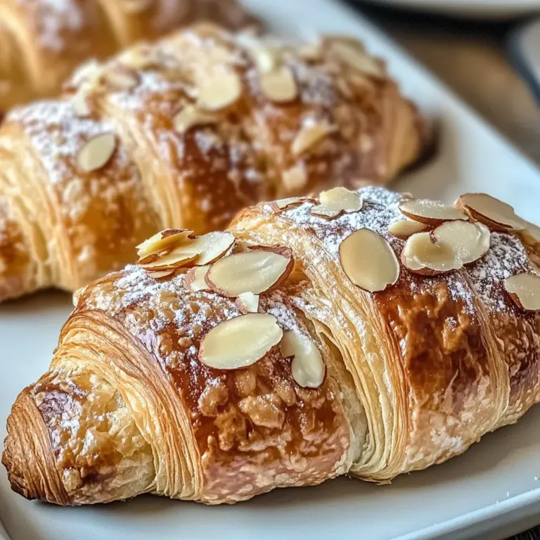 Buttery Almond Croissants with Crunchy Topping