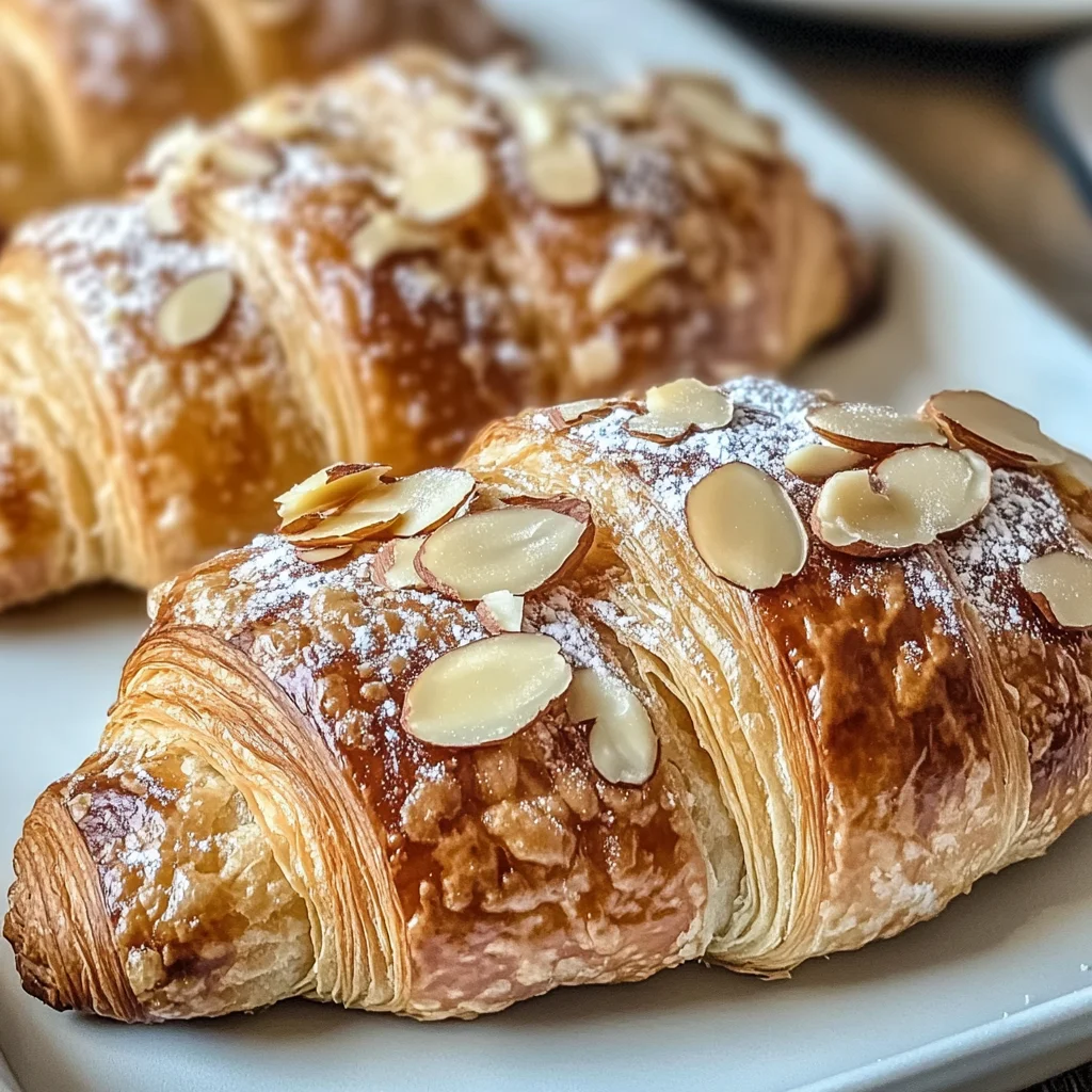 Buttery Almond Croissants with Crunchy Topping