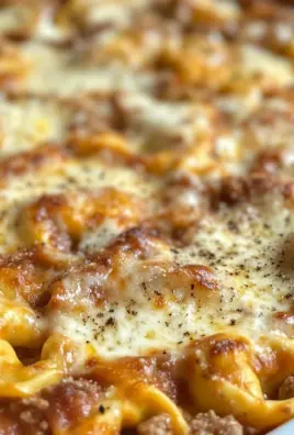 Cheesy Baked Tortellini Casserole With Meat Sauce