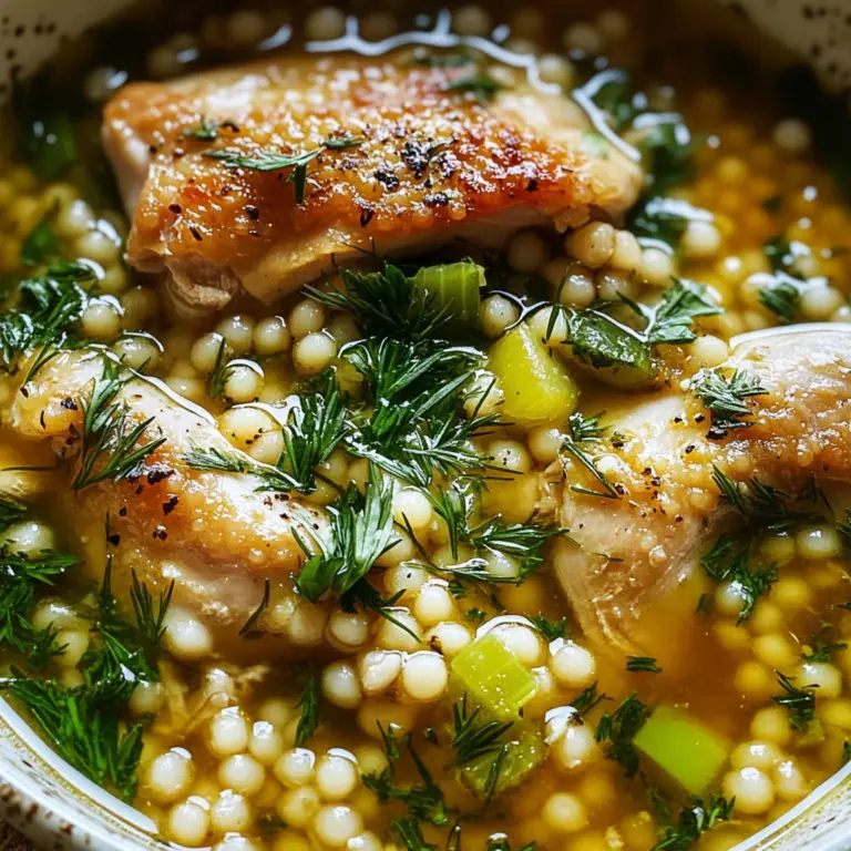 Chicken and Pearl Couscous Soup