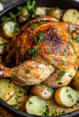 Creamy Lemon and Herb Pot Roasted Chicken