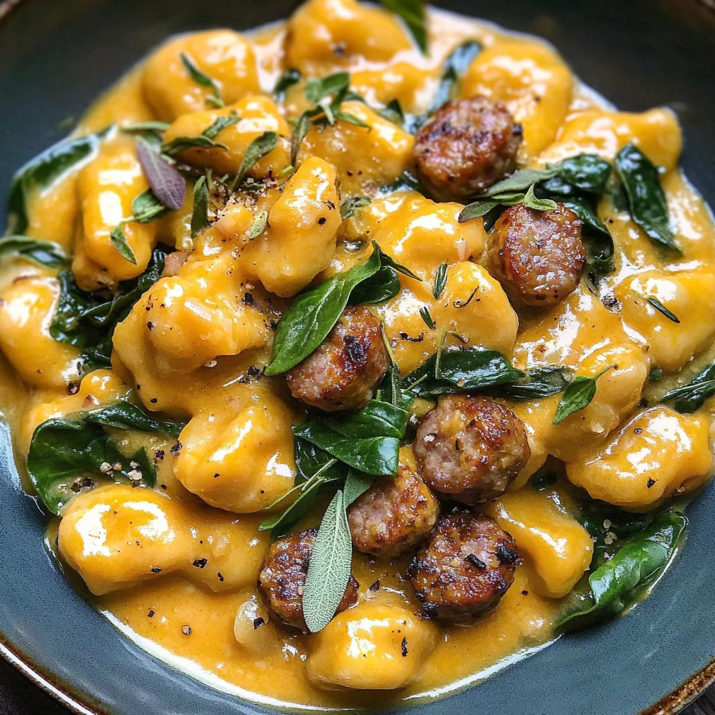 Creamy Pumpkin Gnocchi with Spinach and Sausage (30-Minute, One-Pan)