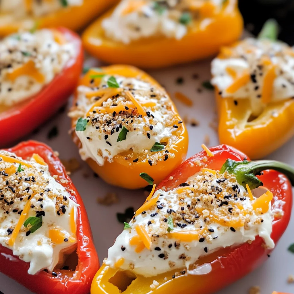 Everything Cream Cheese Stuffed Mini Bell Peppers