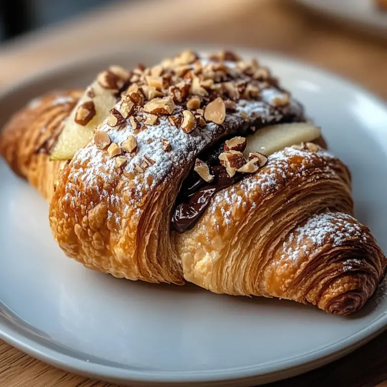 Irresistible Pear Chocolate Hazelnut Croissant Recipe