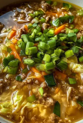 One-Pot Egg Roll Soup with Green Onions and Ginger