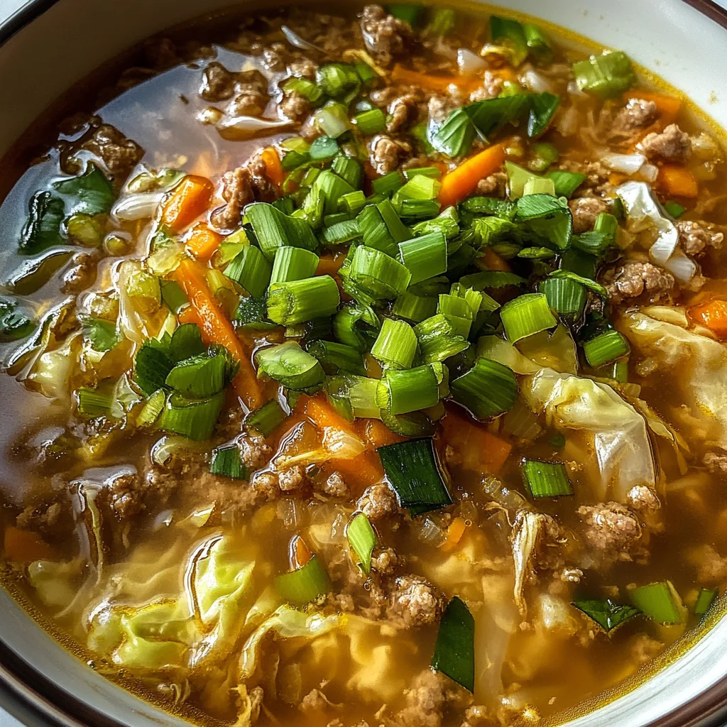 One-Pot Egg Roll Soup with Green Onions and Ginger