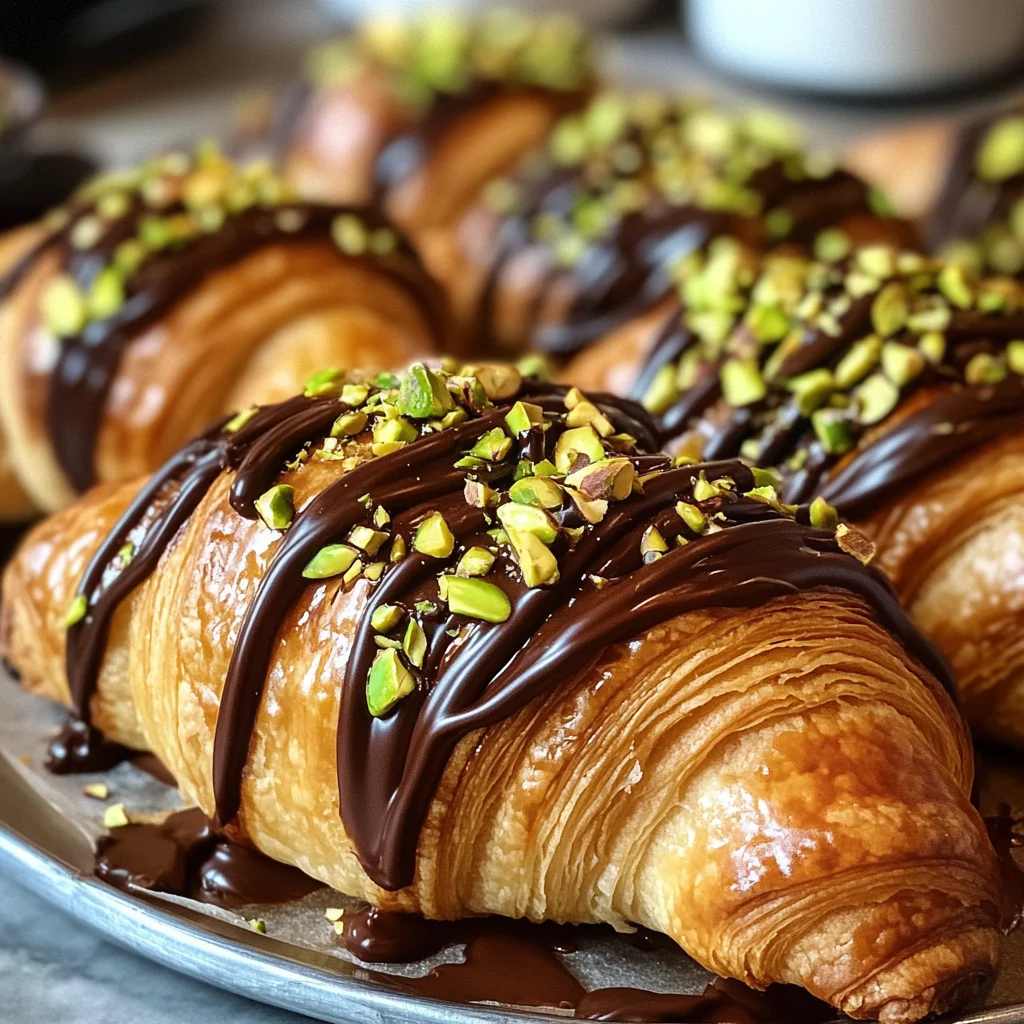 Pistachio Chocolate Croissants
