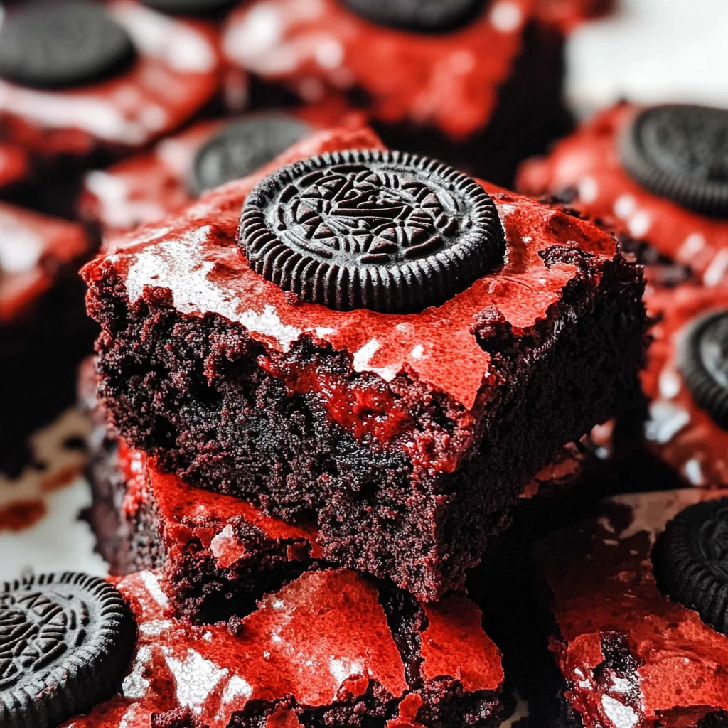 Red Velvet Oreo Brownies