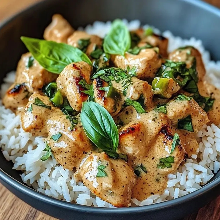 Spiced Coconut Basil Chicken with Rice